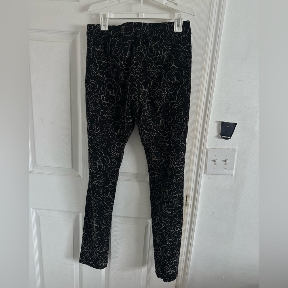 Black Floral Patterned Pants - image 4